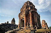 Bakong temple - ancillary tower around the base of the main pyramid.